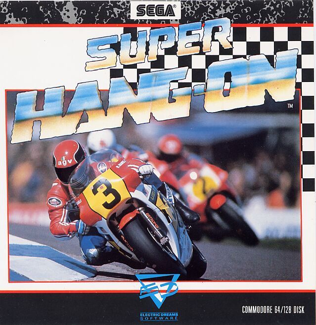 Super Hang-On box art for Commodore 64